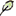 A green and black object is shown.